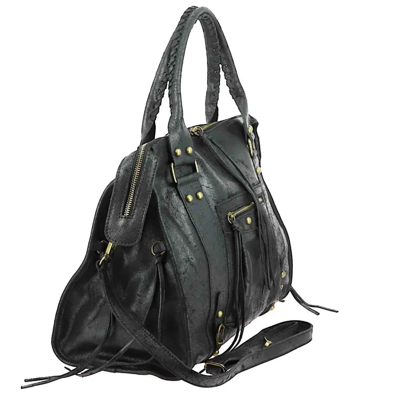 OmyBag® SAC EN CUIR Brossé Le Sac de cours idéal pour la rentrée Fabriquer en Italie